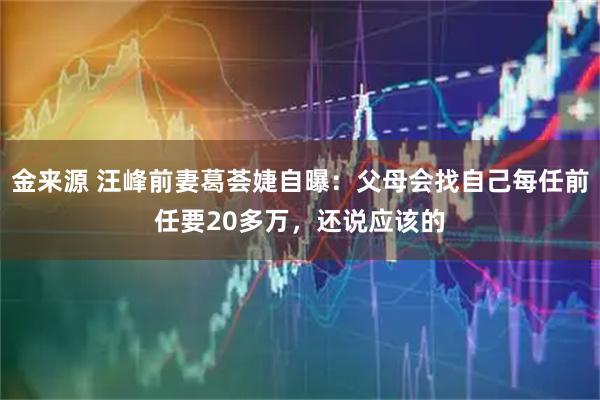 金来源 汪峰前妻葛荟婕自曝：父母会找自己每任前任要20多万，还说应该的